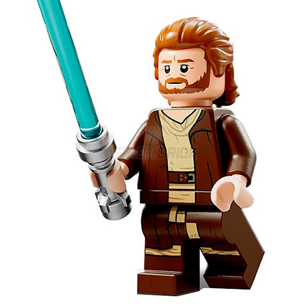 LEGO Minifigure - Obi-Wan Kenobi, Robe, Mid-Length Hair & Ruffled Back [STAR WARS]