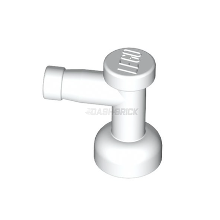LEGO Tap 1 x 1 without Hole in Nozzle End Handle, White [4599b]