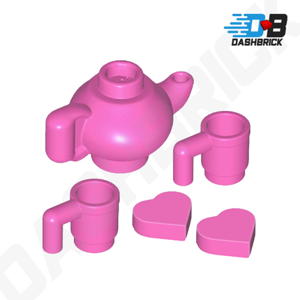 LEGO Minifigure Accessories - Teapot/Teacup Set, Dark Pink