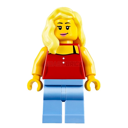 LEGO® Minifigure™ - Surfer, Female, Blond Hair, Red Top (2018) [CITY]