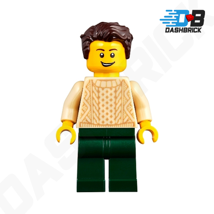 LEGO® Minifigure™ - Man with, Tan Sweater and Dark Green Legs [CITY]