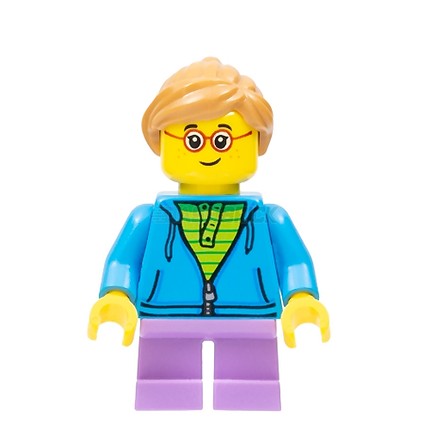 LEGO Minifigure - Child Girl, Dark Azure Hoodie and Ponytail [CITY]