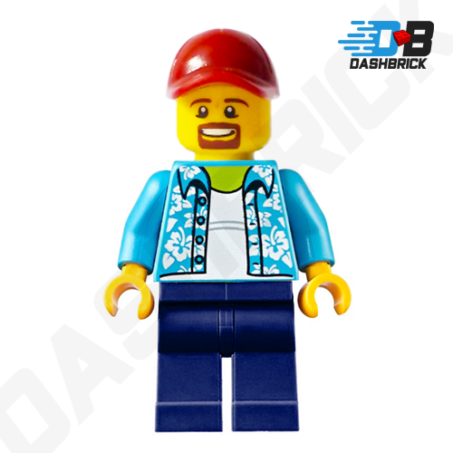 LEGO Minifigure - Hawaiian Shirt Guy, Red Cap [CITY]