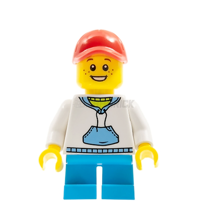 LEGO Minifigure - Child Boy, White Hoodie Red Cap [CITY]