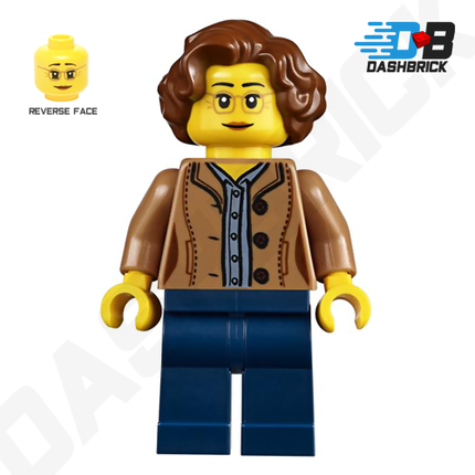 LEGO Minifigure - Female, Short Brown Hair, Glasses [CITY]