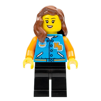 LEGO Minifigure - "Natalie", Female, Sports Jacket, Reddish Brown Hair [CITY]