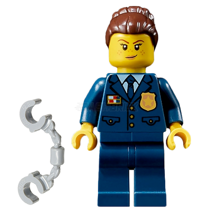 LEGO Minifigure - Police Officer, Freckles, Bun, Female [CITY]