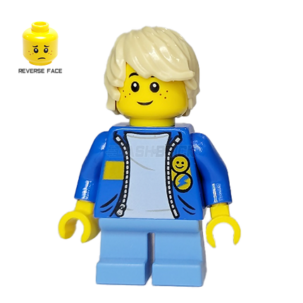 LEGO Minifigure - Child Boy, Blue Jacket, Tan Tousled Hair [CITY]