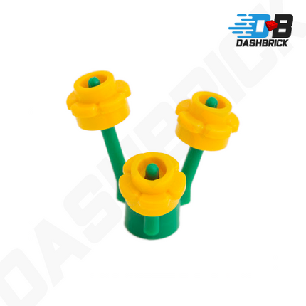 LEGO Flower Sets, Light Bright Orange [24866 & 3741]- Pack of 5 Sets